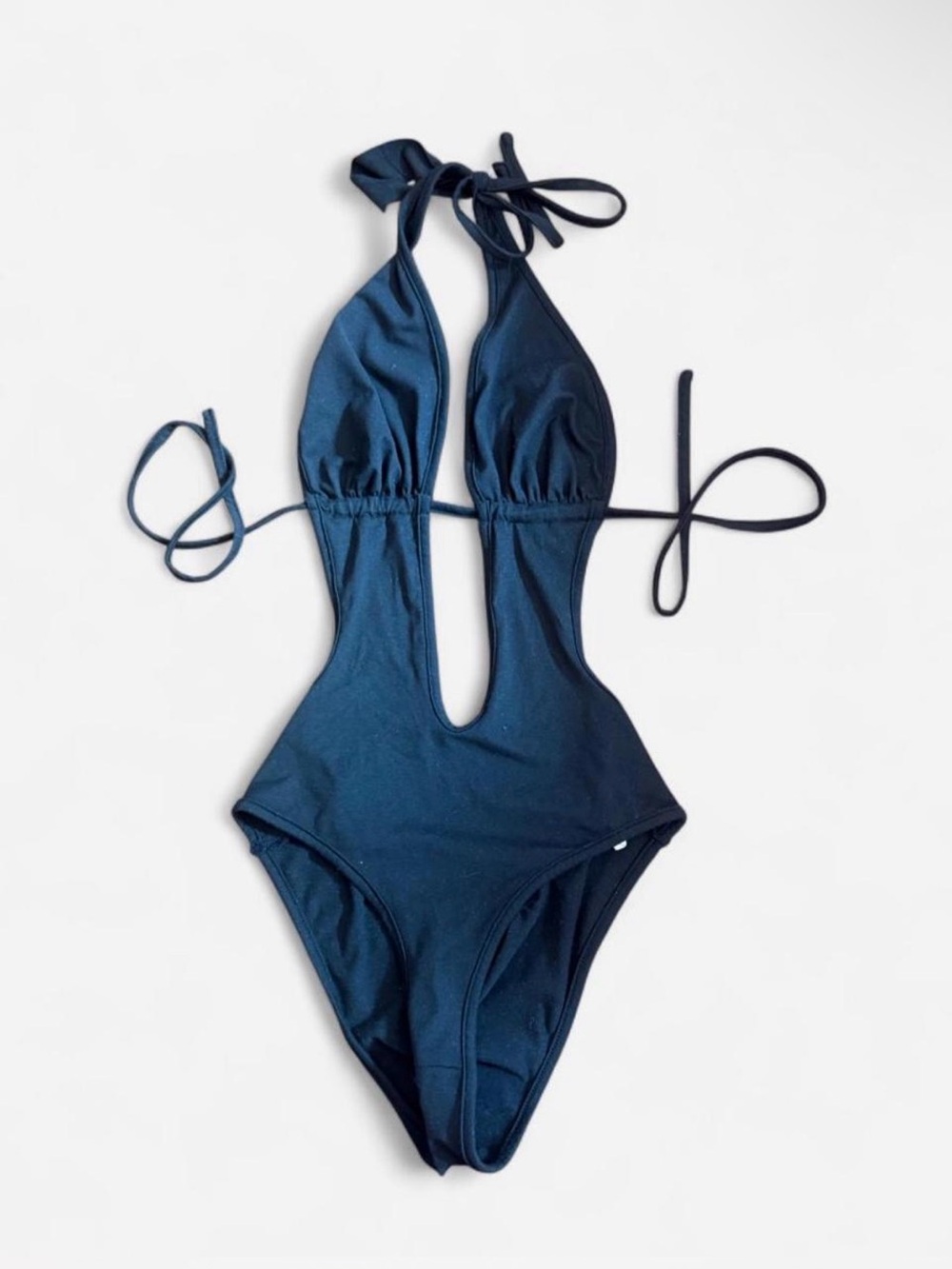Black Halter Tie-Back Bodysuit